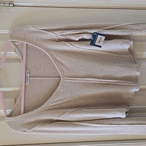 ARIZONA JEAN CO WOMEN'S JUNIORS PLUS SIZE TAN LONG SLEEVES CROP TOP SIZE XXL